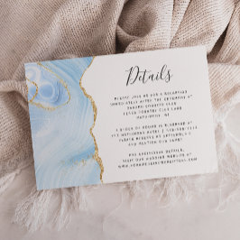 Details zur Hochzeitsfeier für Baby Blue Gold Wate Begleitkarte