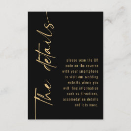 Details zur Hochzeitskalligraphie von Black Gold Q Begleitkarte