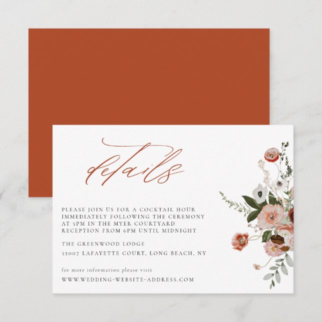 Details zur Hochzeitskarte des Herbstes Einladung (Vorne/Hinten)