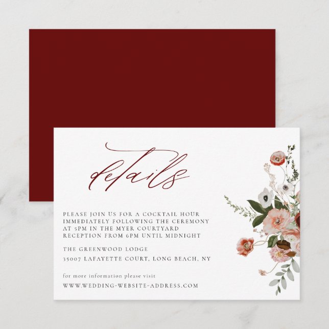 Details zur Hochzeitskarte des Herbstes Einladung (Vorne/Hinten)