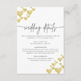 Details zur Hochzeitskarte für das Goldene Herz Begleitkarte