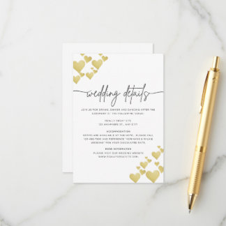 Details zur Hochzeitskarte für das Goldene Herz Begleitkarte