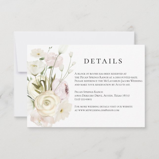Details zur Hochzeitskarte für Elfenbein Einladung (Vorderseite)