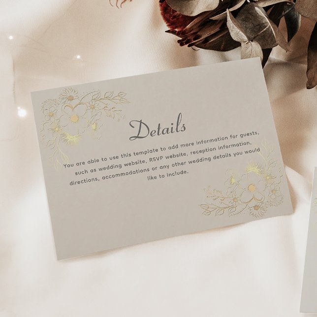 Details zur Hochzeitskarte für Elfenbein und Gold  Begleitkarte (Von Creator hochgeladen)