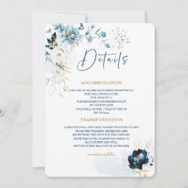 Details zur Hochzeitskarte für Navy Blue und Gold Einladung