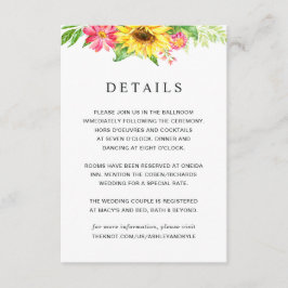 Details zur Hochzeitskarte für Sonnenblumen Begleitkarte