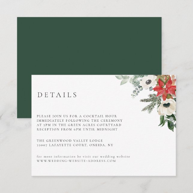 Details zur Hochzeitskarte im Winter Einladung (Vorne/Hinten)