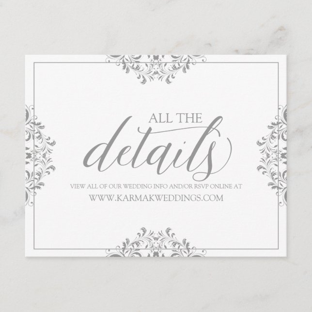 Details zur Hochzeitskarte / Info-Karte | Nadine ( Begleitkarte (Vorderseite)