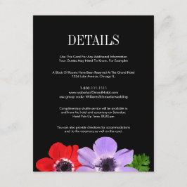 Details zur Hochzeitskarte Wasserfarbe Anemone Begleitkarte
