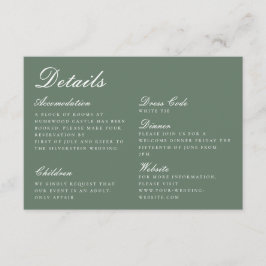 Details zur Hochzeitssage in elegantem Sage Green  Begleitkarte