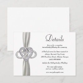 Details zur Hochzeitsszenierung in weißem Ribbon Begleitkarte