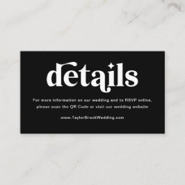 Details zur Hochzeitswebsite zur Black Disco Begleitkarte