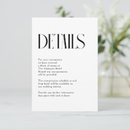 Details zur Minimalistischen Chic Hochzeit Begleitkarte