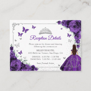 Details zur Purple Silver Quincenarea-Rezeption Begleitkarte
