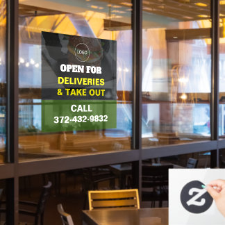 Details zur Restaurantlieferung Fensteraufkleber