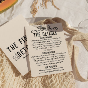 Details zur Retro Hand Gezeichnet Bow-Hochzeit Begleitkarte