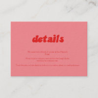 Details zur Retro Rosa & Red Wedding Card
