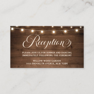 Details zur Rezeption für rustikale Holzschnitte Begleitkarte