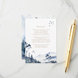 Details zur rustikalen Blauen Hochzeitkarte Begleitkarte