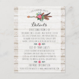 Details zur rustikalen Bohemischen Arrow-Hochzeit  Begleitkarte
