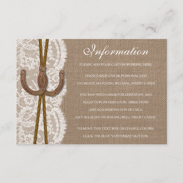 Details zur rustikalen Hochzeitskollektion Begleitkarte (Vorderseite)