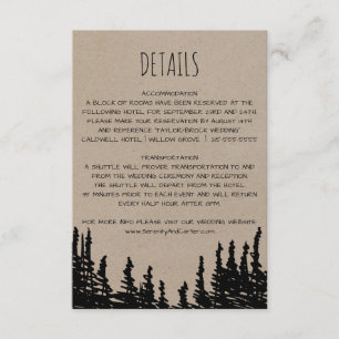 Details zur rustikalen Woodsy-Hochzeitkarte Begleitkarte