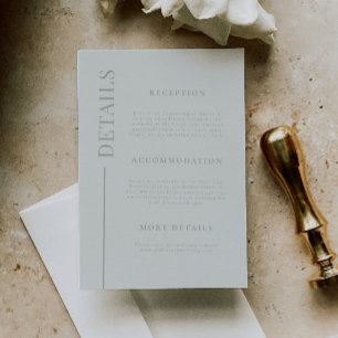 Details zur sauberen Linie Seite Grüne Hochzeit Begleitkarte