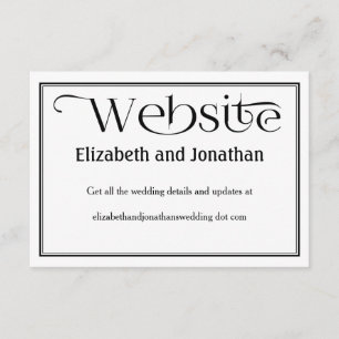 Details zur Schwarz-Weiß-Website für Hochzeiten Begleitkarte