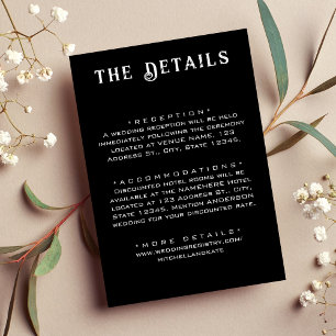 Details zur Schwarzen Hochzeit Begleitkarte