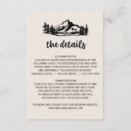 Details zur Vintagen Wilderness-Hochzeit Begleitkarte