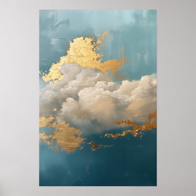 Details zur Wolkenmalerei und zum Gold Poster (Vorne)