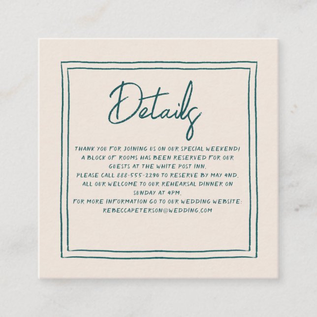 Details zur zeitgenössischen Handschrift für Retro Begleitkarte (Vorderseite)