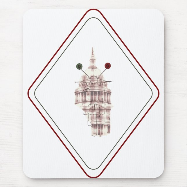 Detalhista Preto Catedral e Vespa Nostálgica Mousepad (Vorne)