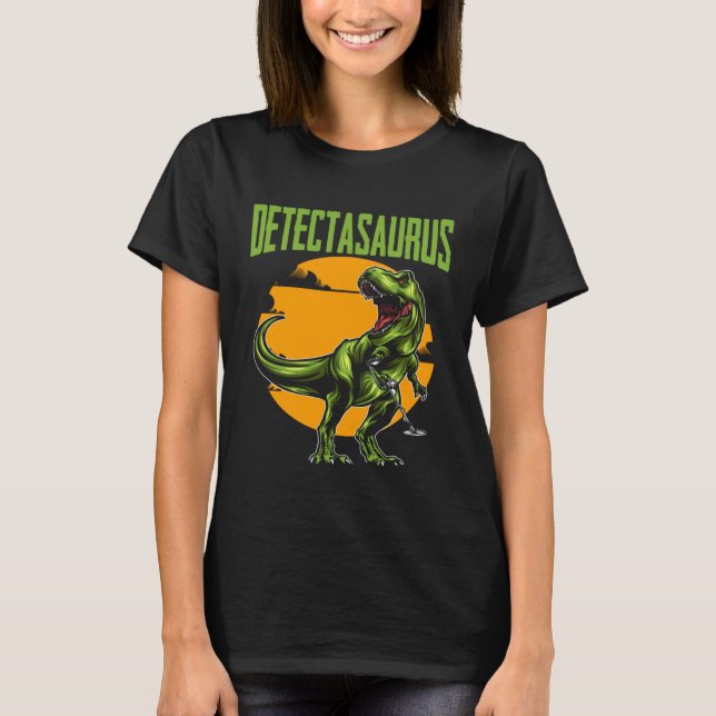 Detectasaurus Treasure Hunting Dinosaur Trex Metal T-Shirt (Vorderseite)