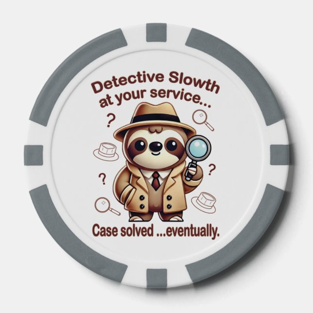 "Detection Sloth" Faultier Pokerchips (Vorderseite)
