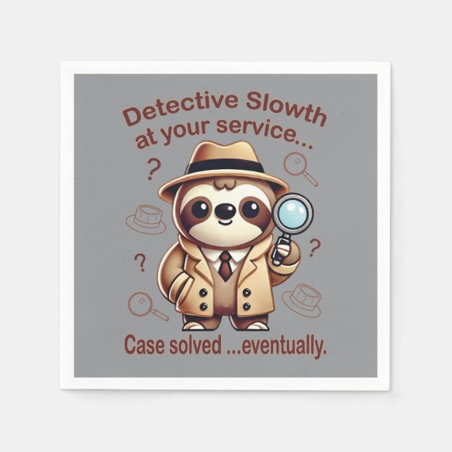 "Detection Sloth" Faultier Serviette (Vorderseite)