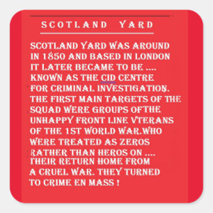 DETECTIVA POLIZISTEN ROBBERS GESCHICHTE QUADRATISCHER AUFKLEBER