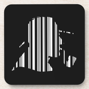 DETECTIVE BAR CODE Pfeife rauchender Barcode-Muste Getränkeuntersetzer