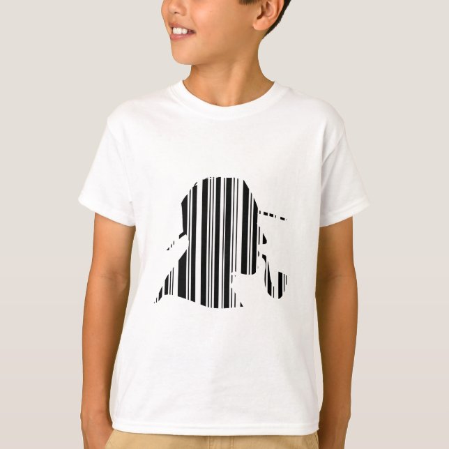 DETECTIVE BAR CODE Pfeife rauchendes Barcode-Muste T-Shirt (Vorderseite)