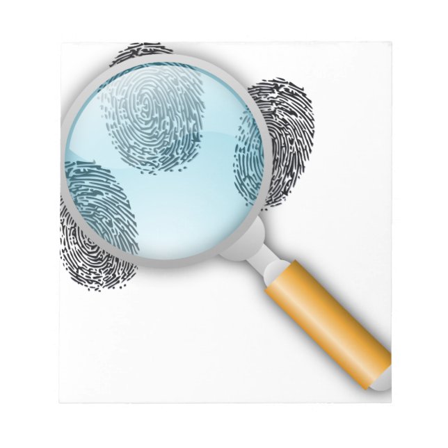 Detective Clues Find Finger Fingerprints Mystery Notizblock (Vorderseite)