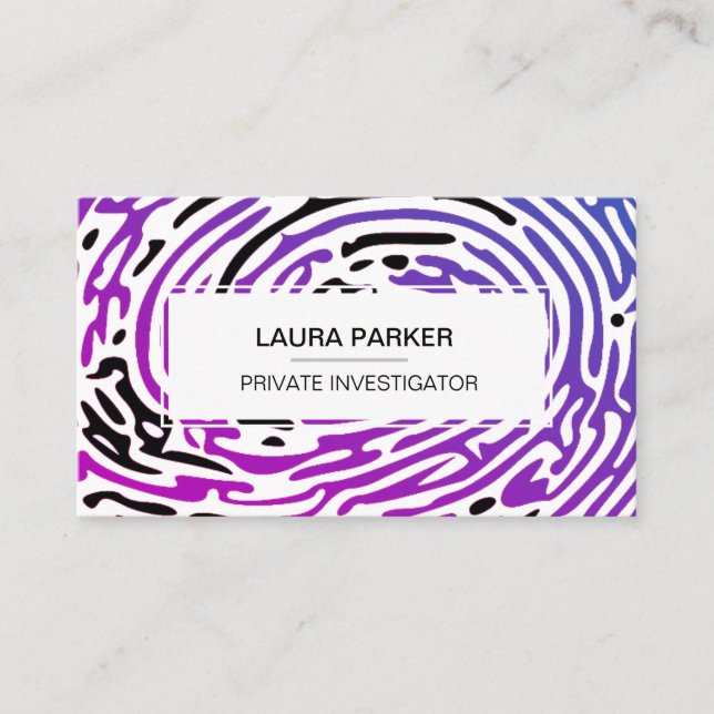 Detective Private Investigator Finger Print Visitenkarte (Vorderseite)