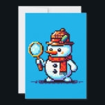Detective Snowman - Funny Pixel Art Winter Mystery Feiertagskarte<br><div class="desc">Im Schnee gibt es ein Geheimnis zu lösen! 🔍 ⛄ Das Design "Detective Snowman" bietet einen Pixelkunst-Schneemann in einem stilvollen Hut und Schal, hält eine Lupe und sucht nach Hinweisen in der Winterwelt. Dieses einzigartige Design ist perfekt für Geheimnisliebhaber, Wintersportler und Fans von eigenartiger Pixelkunst geeignet und bietet eine lustige...</div>