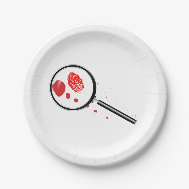 Detectives Magnifying Glass Pappteller (Vorderseite)