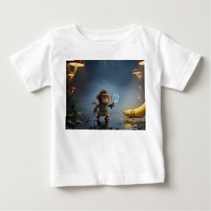 Detektiv-Affe untersucht Bananen-Geheimnis in R Baby T-shirt