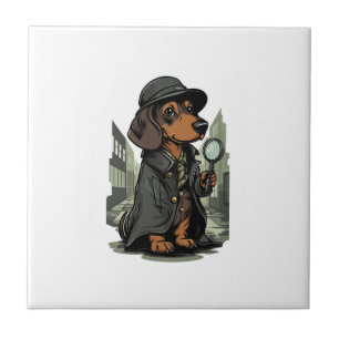 Detektiv-Dachshund � Geheimnis lösender Hund Fliese