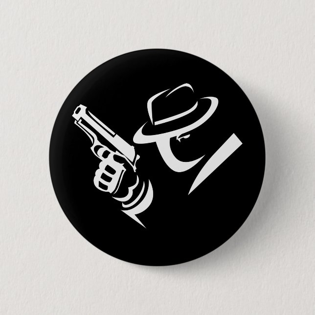 Detektiv-Gangster-Knopf 2 Button (Vorderseite)
