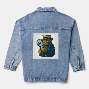 Detektiv-Katze-Mystery Jeansjacke
