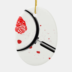 Detektiv-Lupe Keramik Ornament