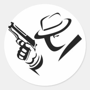 Detektiv Mobster-Aufkleber Runder Aufkleber
