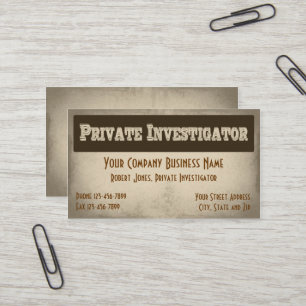 Detektivkarte für Privatdetektoren Visitenkarte